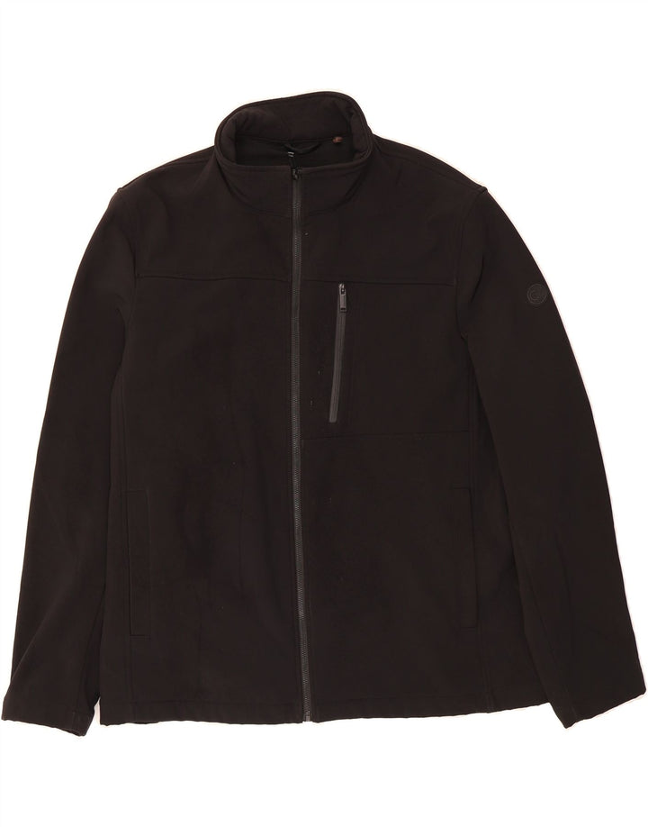 CALVIN KLEIN Mens Graphic Tracksuit Top Jacket XL Black Polyester Vintage Calvin Klein and Second-Hand Calvin Klein from Messina Hembry 