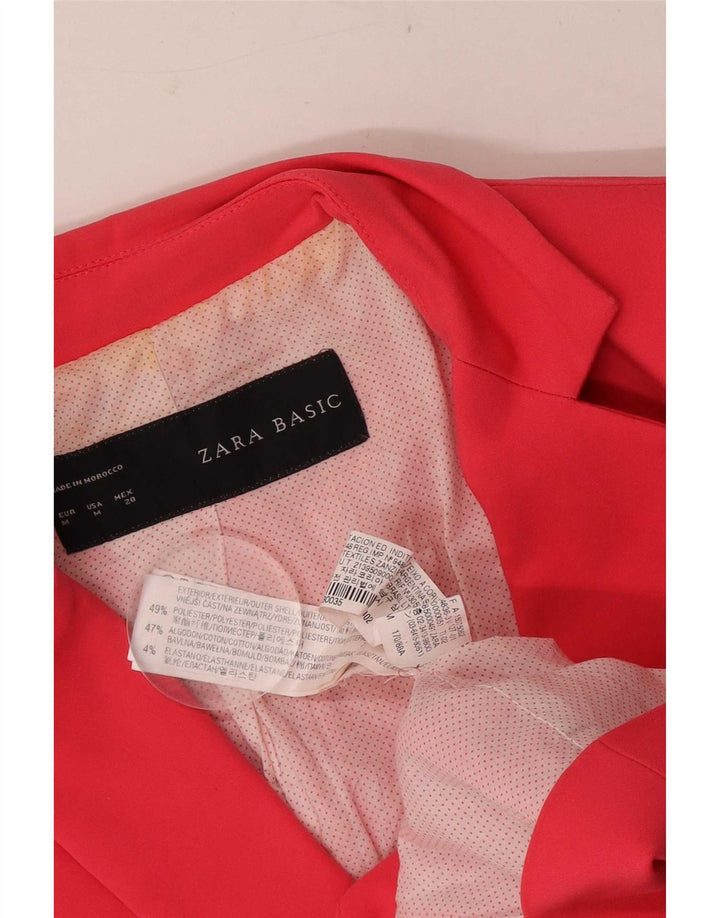 Zara Dame 1-knaps blazerjakke UK 12 Medium Pink Polyester