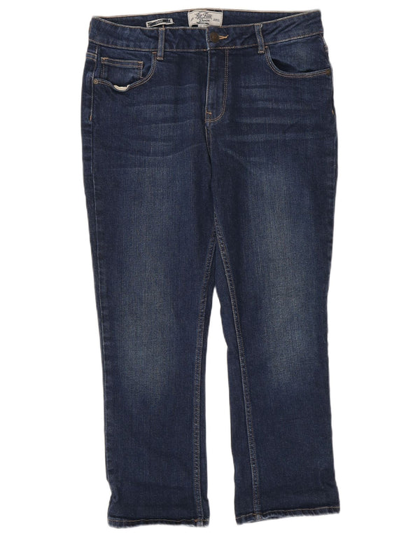 Fat Face Dame Cropped Jeans UK 12 Medium W30 L24 Navy Blue Bomuld