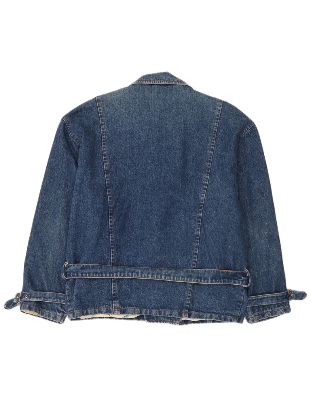 Vintage Herre Denim Biker Jacket UK 40 Large Blue