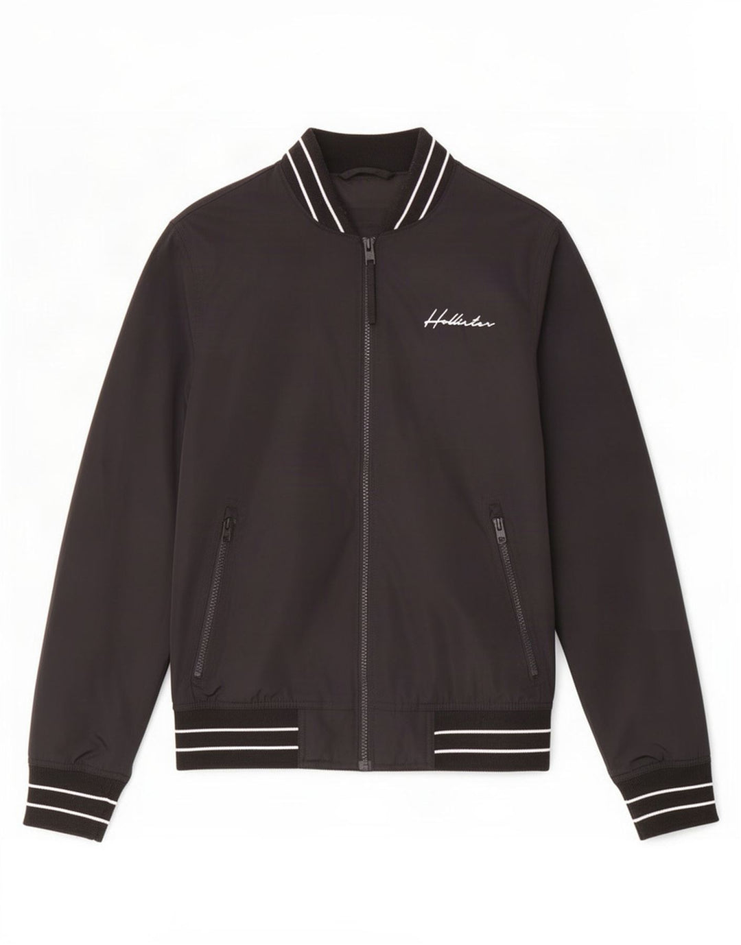 Hollister Bomberjakke til mænd UK 34 XS sortstribet polyester