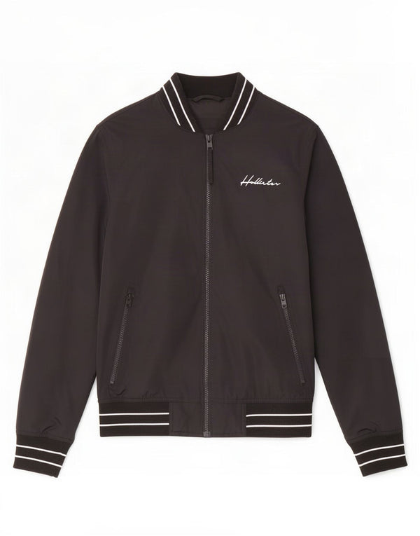 Hollister Bomberjakke til mænd UK 34 XS sortstribet polyester
