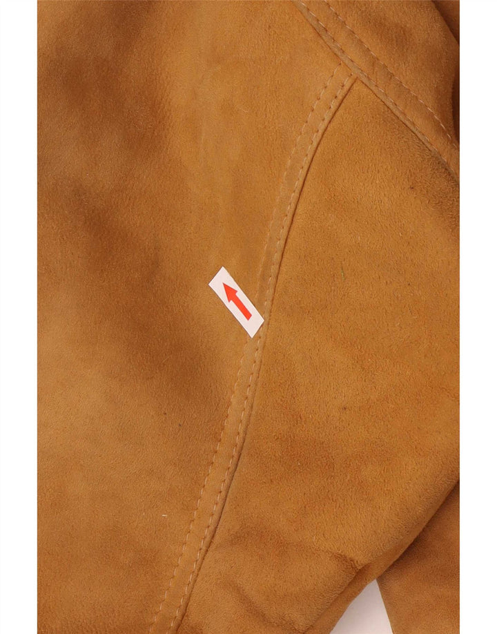Vintage Dame Oversized Shearling Jacket IT 42 Medium Brown Colourblock