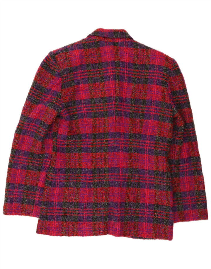 Vintage Dame Dobbeltradet Blazer Jacket UK 12 Medium Pink Check
