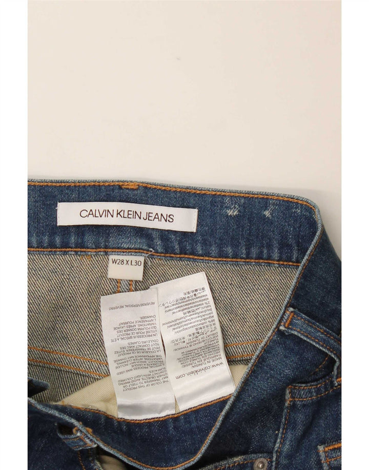 Calvin Klein Dame Distressed Slim Jeans W28 L30 Blå Bomuld