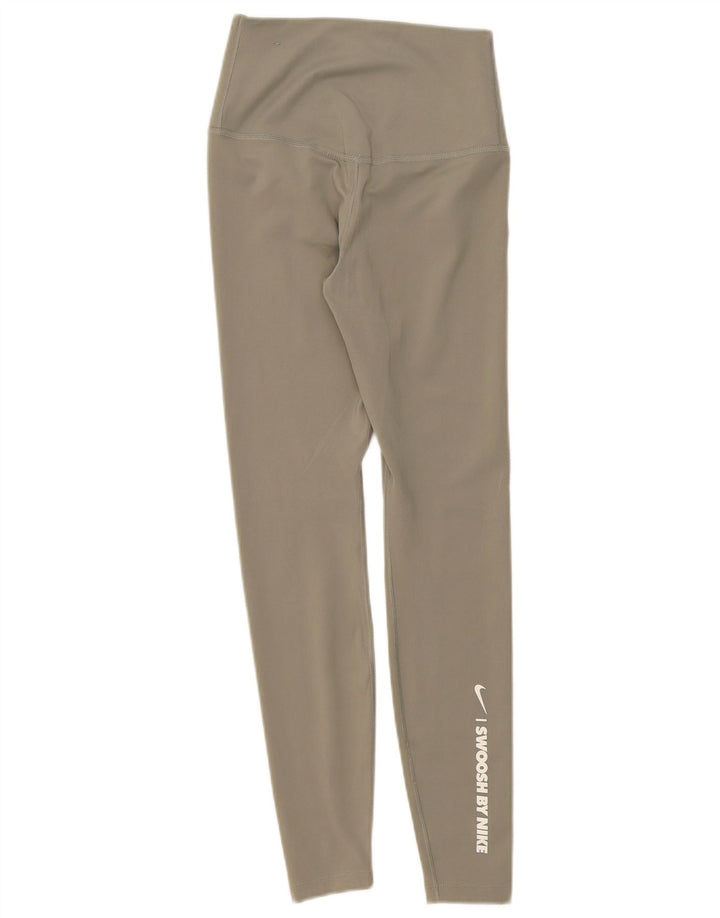 Nike Dame Dri Fit Grafiske Leggings UK 6 XS Grøn Polyester