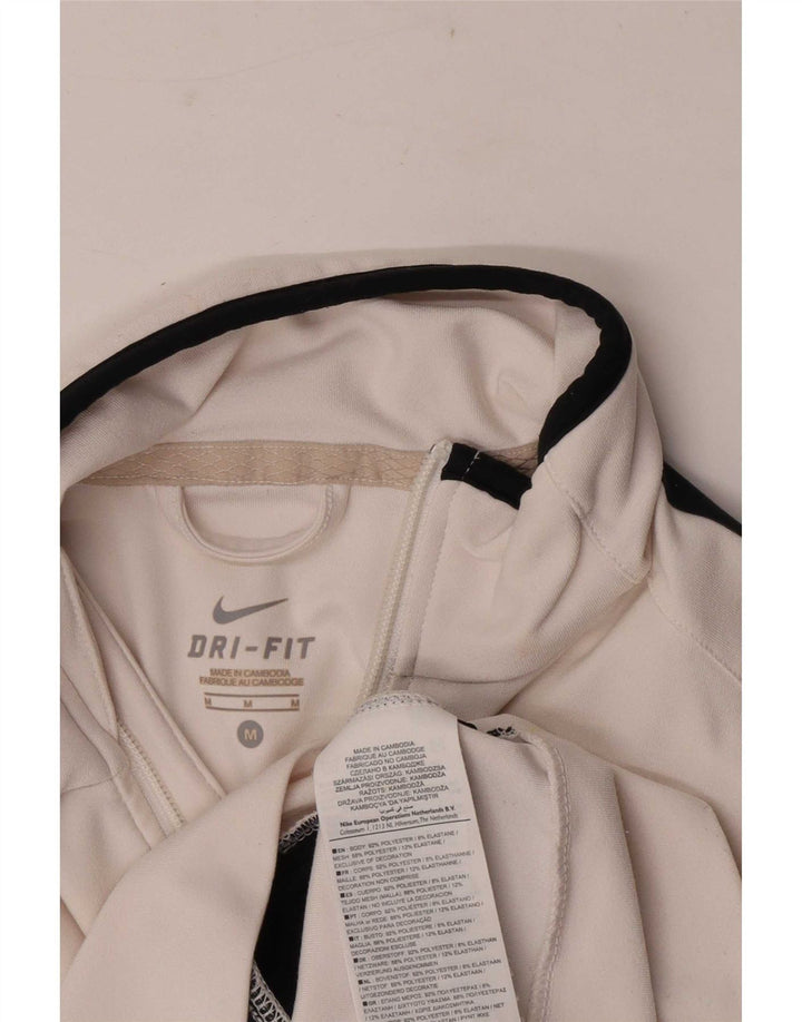Nike Dame Dri Fit træningsdragt Topjakke UK 12 Medium White Colourblock