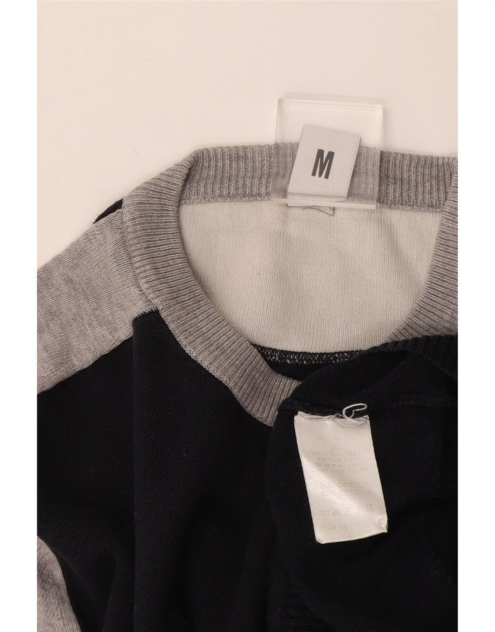 Bikkembergs Herre Crew Neck Jumper Sweater Medium Navy Blue Colourblock