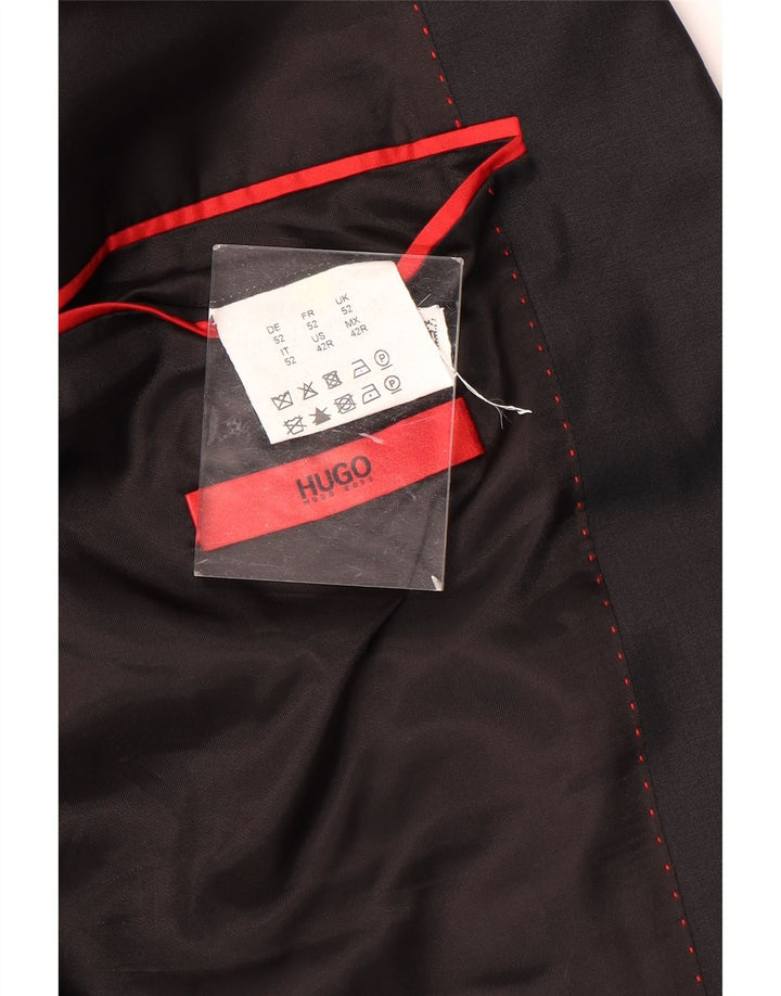 Hugo Boss Herre 2-knaps blazerjakke EU 52 XL Sort Uld