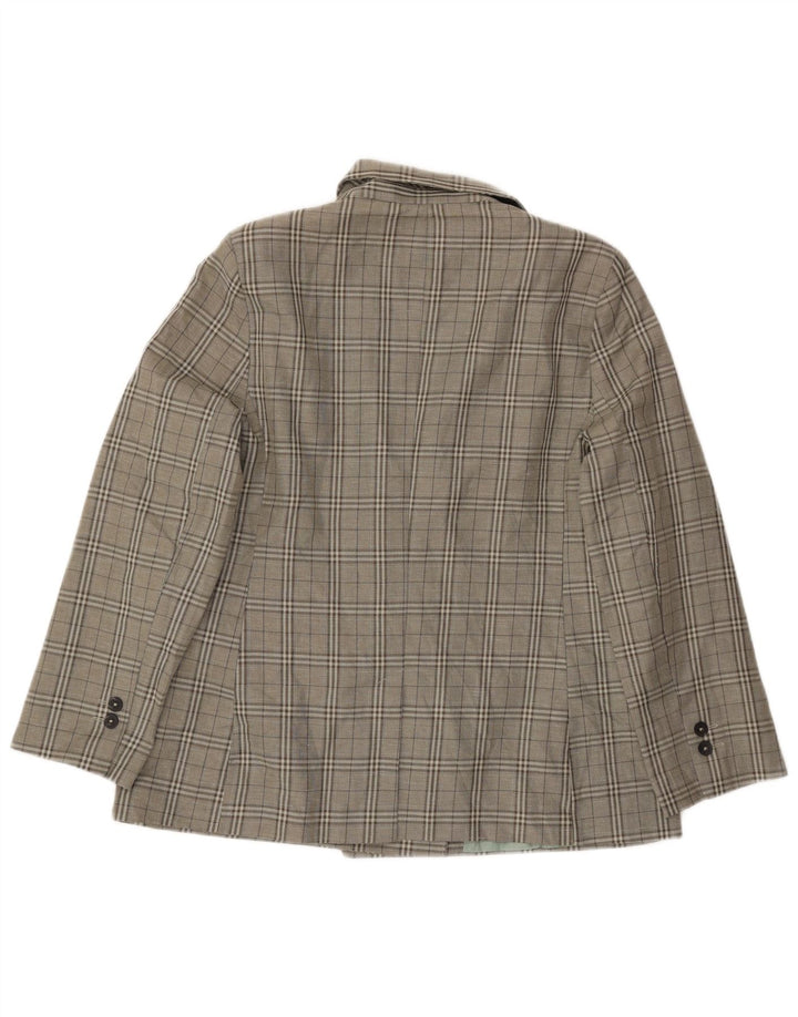 Topshop Dame Petite Dobbeltradet Blazer Jacket UK 14 Stor grøn ternet