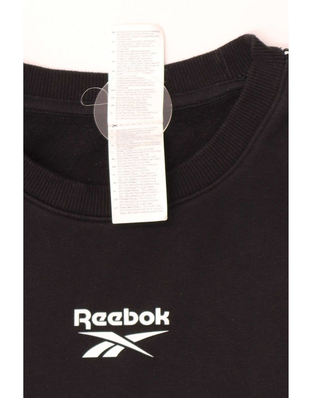 Reebok Herre Grafisk Sweatshirt Jumper XL Sort Bomuld