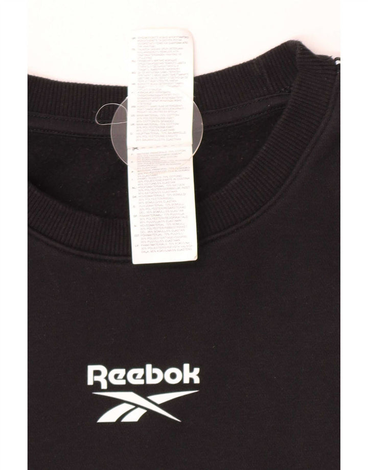 Reebok Herre Grafisk Sweatshirt Jumper XL Sort Bomuld