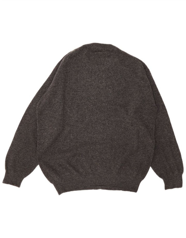 Zara Herre sweater med rund hals XL Grå Flecked Wool