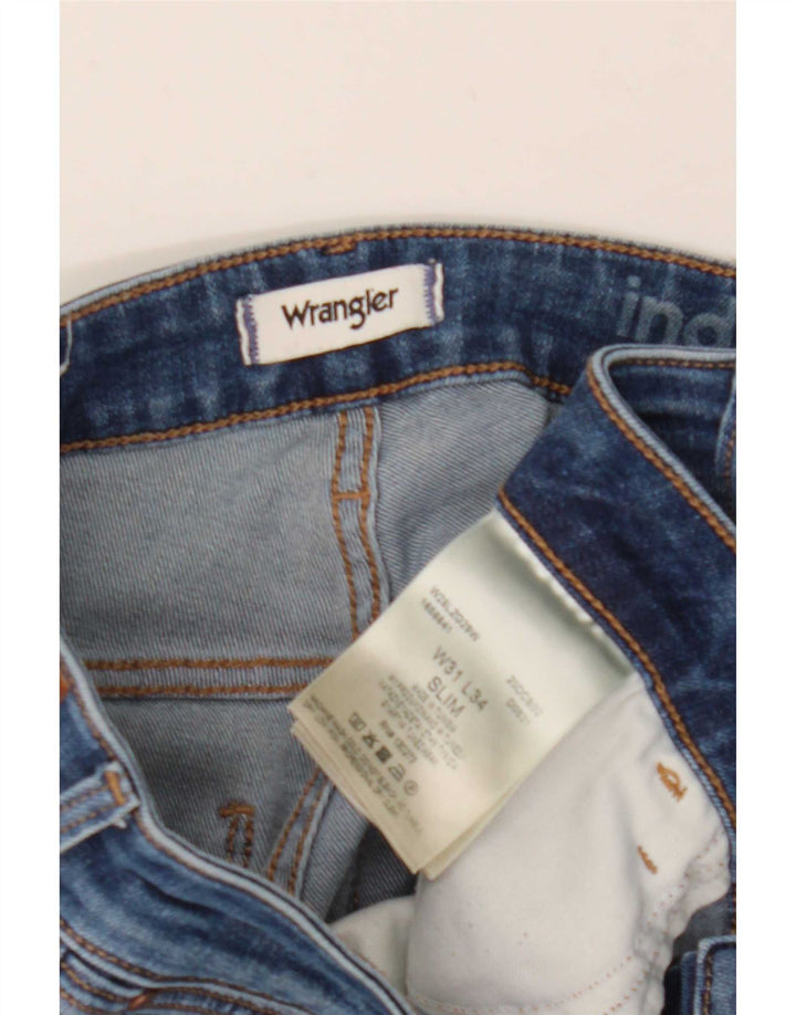 Wrangler Dame Slim Jeans W31 L34 Blå Bomuld