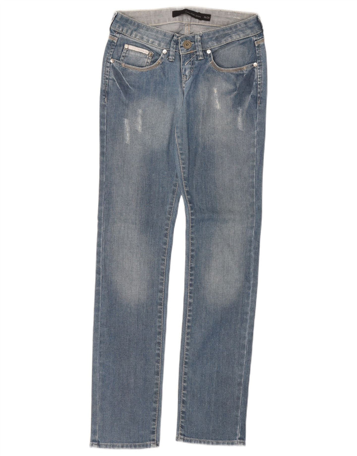 Calvin Klein Dame Straight Jeans W26 L31 Blå Bomuld