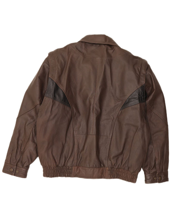 Vintage Bomber læderjakke til mænd UK 42 XL brunt læder