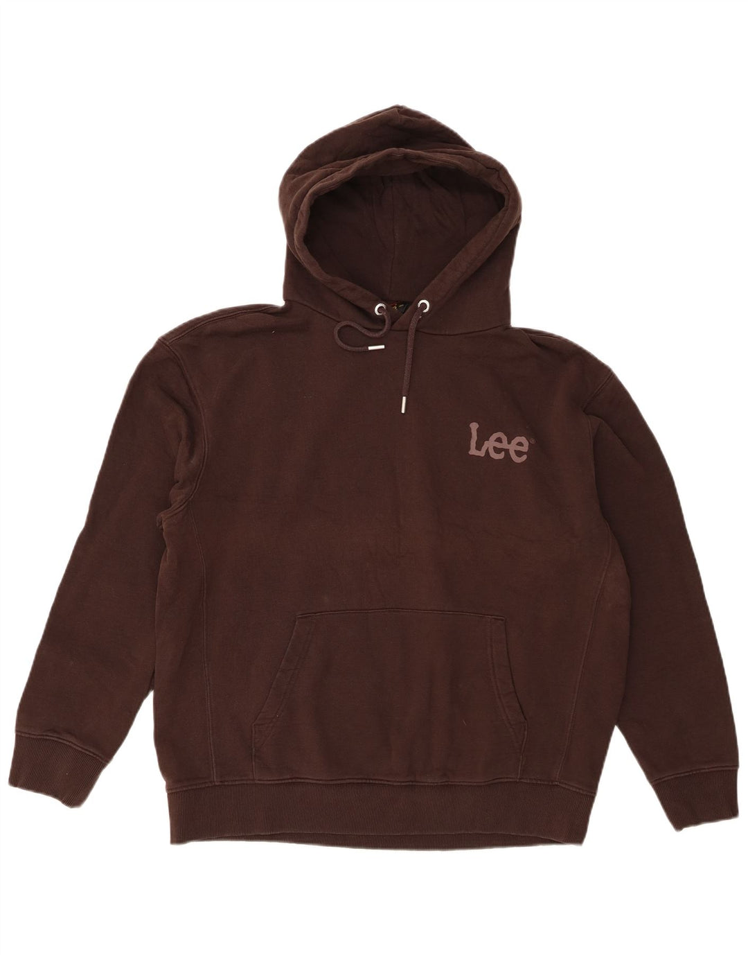 Lee Herre Regular Fit Hoodie Jumper Stor Brun Bomuld