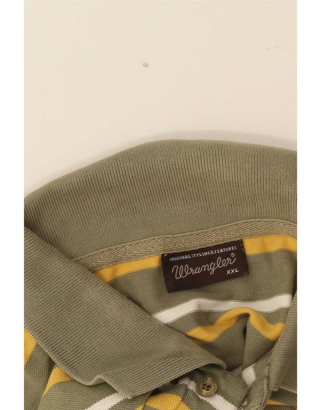 Wrangler Polo Shirt til mænd 2XL Khaki stribet
