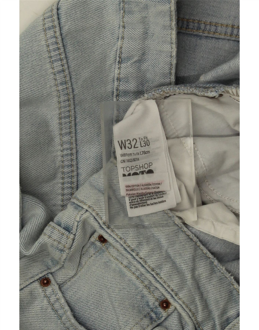 Topshop Dame tilspidsede jeans W32 L26 Blå Bomuld