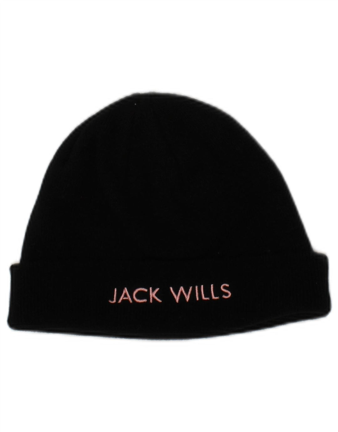 JACK WILLS Womens Graphic Knit Beanie Hat One Size Black Classic