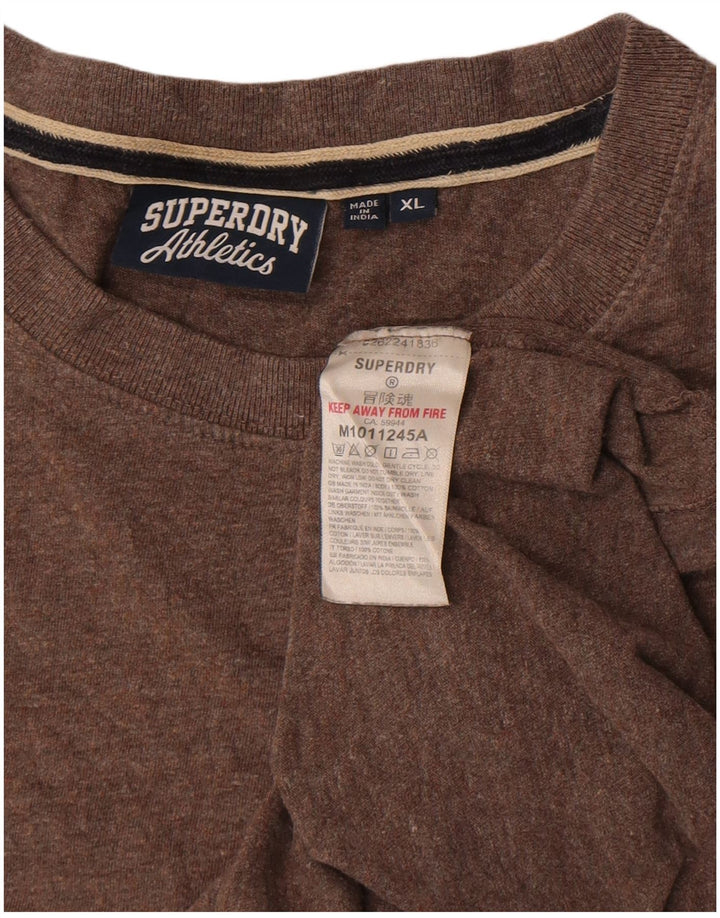 Superdry T-shirt top til mænd XL brun bomuld