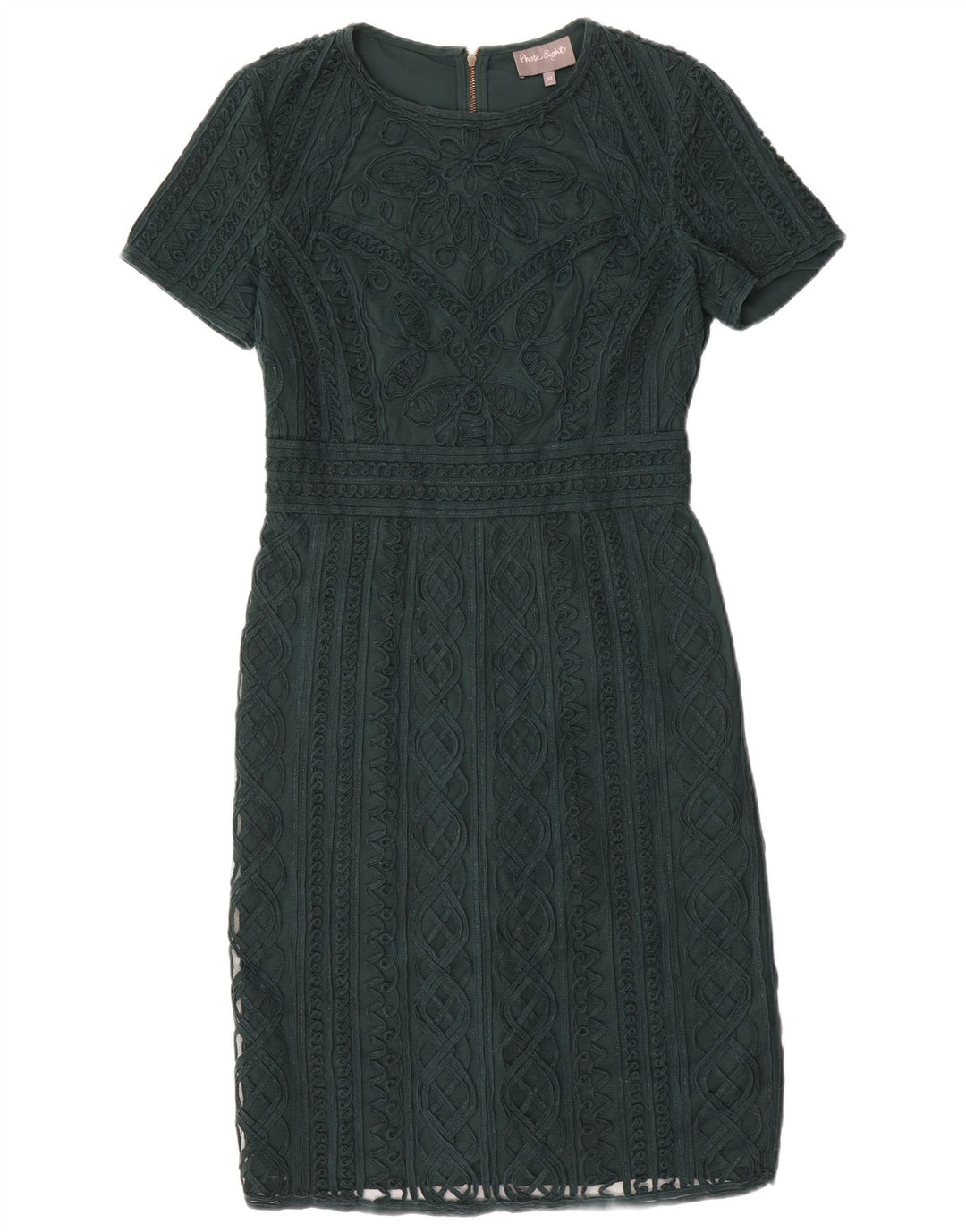 Phase Eight Womens Lace Sheath Dress UK 10 Small Green Floral Polyester