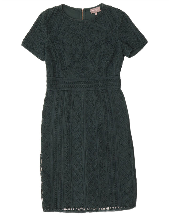Phase Eight Womens Lace Sheath Dress UK 10 Small Green Floral Polyester