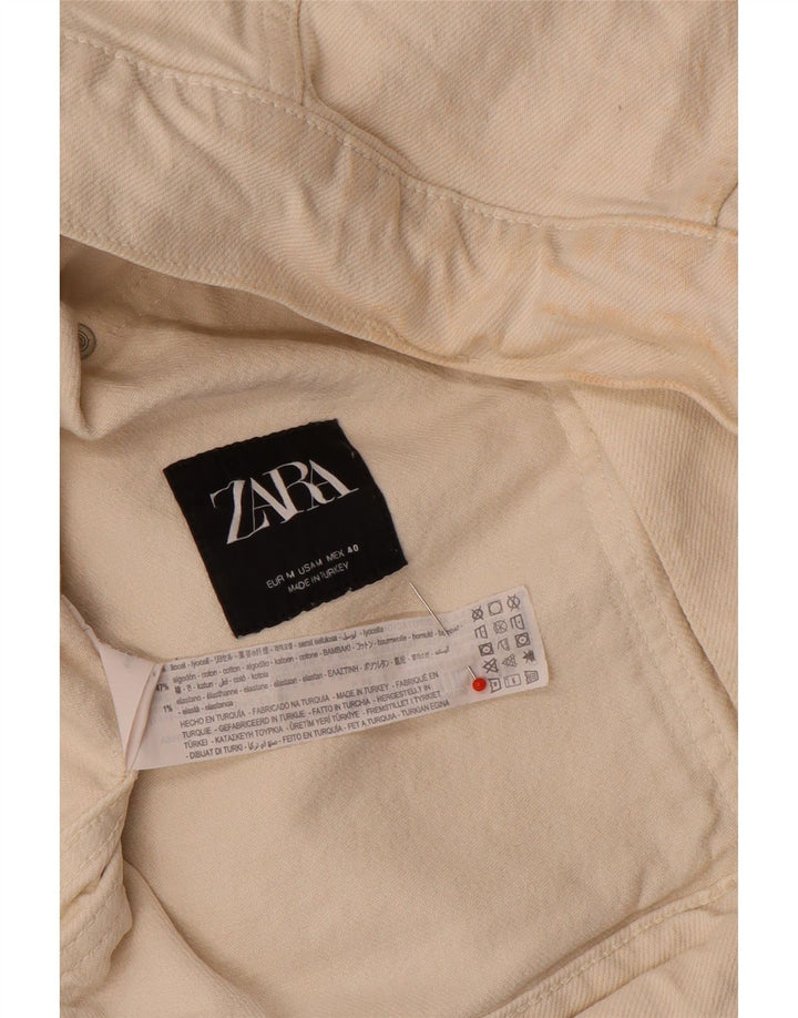 Zara Herre Denim Jacket UK 38 Medium Beige Lyocell