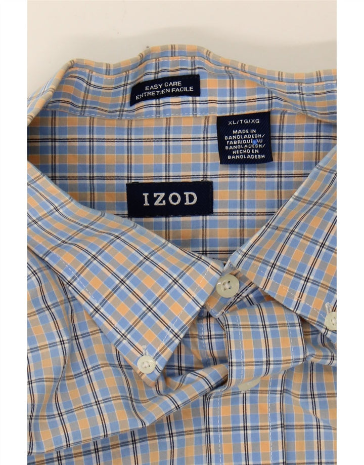 IZOD Mens Shirt XL Blue Check Cotton Vintage Izod and Second-Hand Izod from Messina Hembry 