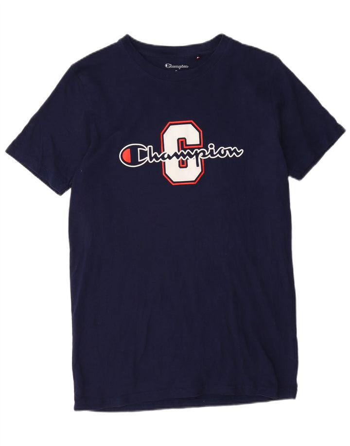 Champion Herre grafisk T-shirt top lille marineblå bomuld