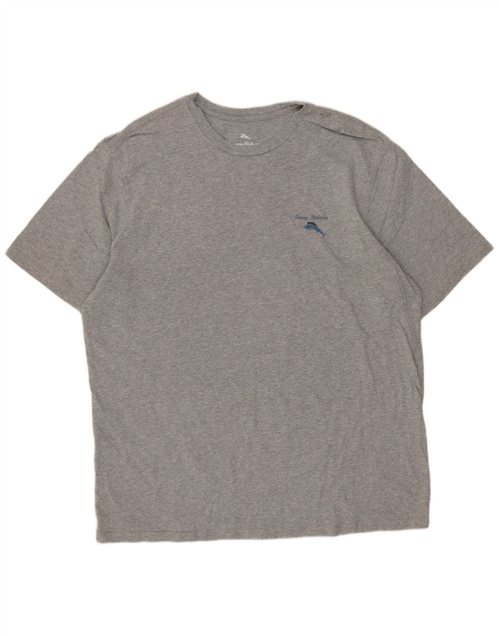 Tommy Bahama Herre Grafisk T-Shirt Top Stor Grå Bomuld