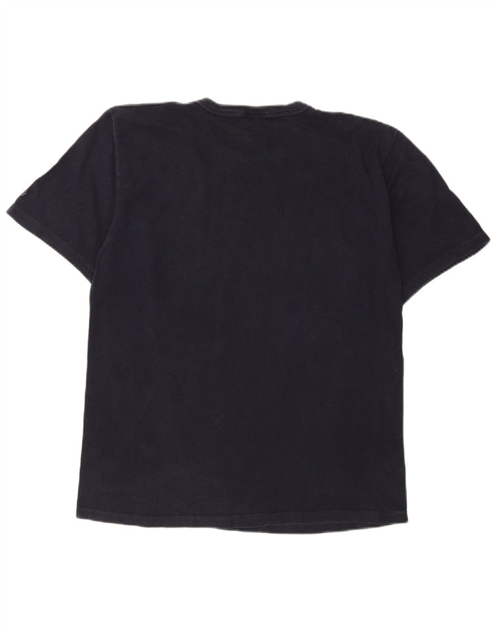 Champion Herre grafisk T-shirt Top Medium Marineblå Bomuld