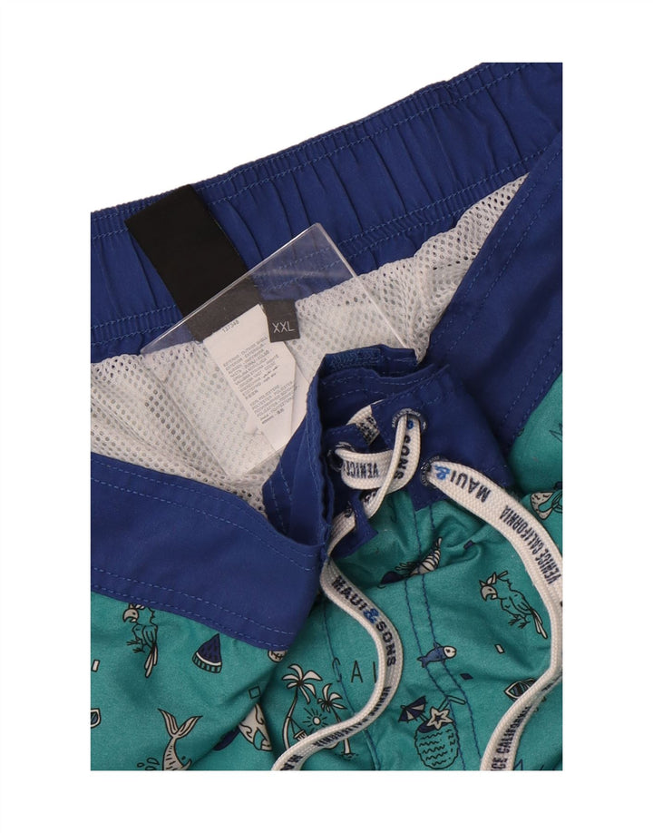 Maui and Sons Herre abstrakt mønster grafiske svømmeshorts 2XL Grøn