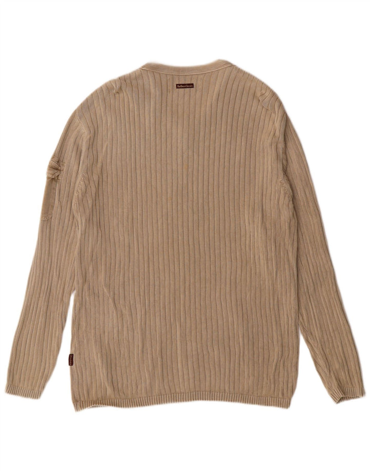 Marlboro Classics Herre V-hals sweater Stor Beige Bomuld Classic
