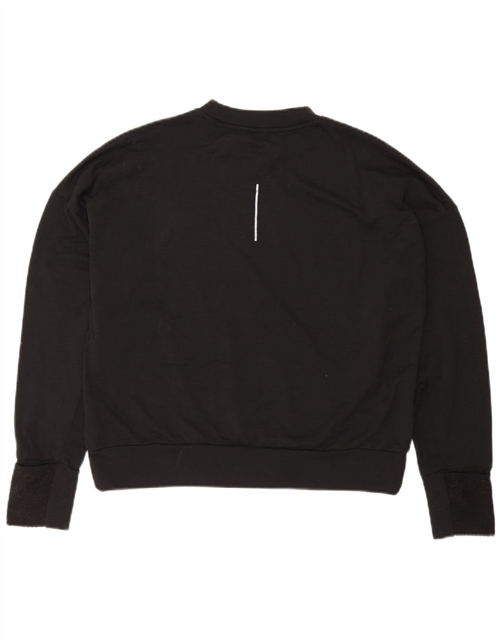 NIKE Running Oversized Top Langærmet UK 10 Lille sort polyester