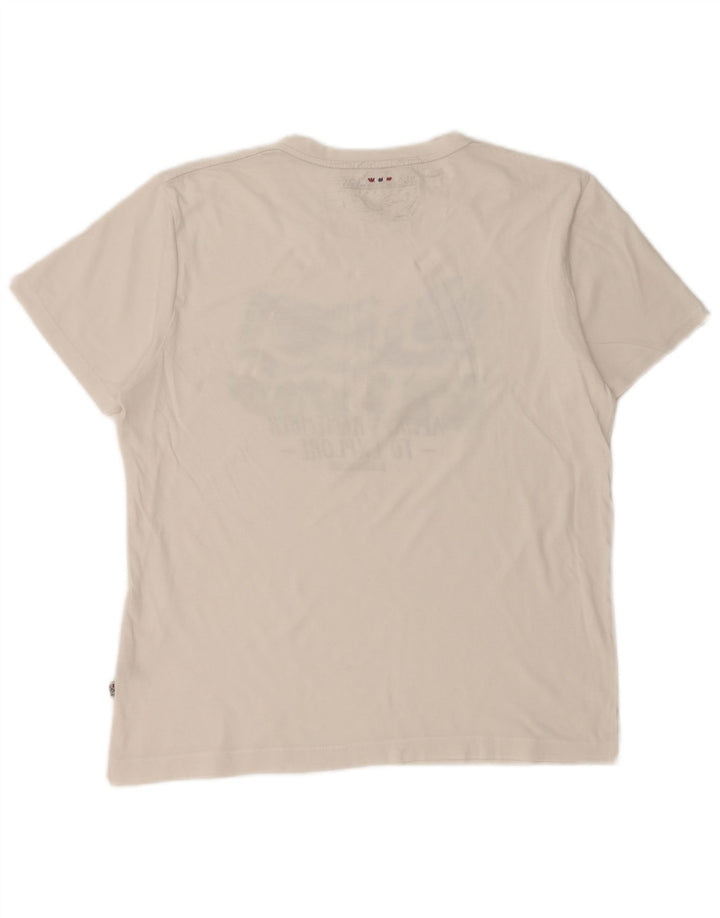 NAPAPIJRI Womens Geographic Graphic T-Shirt Top UK 14 Medium White