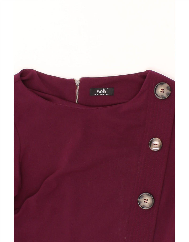 WALLIS Womens Sheath Dress UK 12 Medium  Maroon Polyester Vintage Wallis and Second-Hand Wallis from Messina Hembry 
