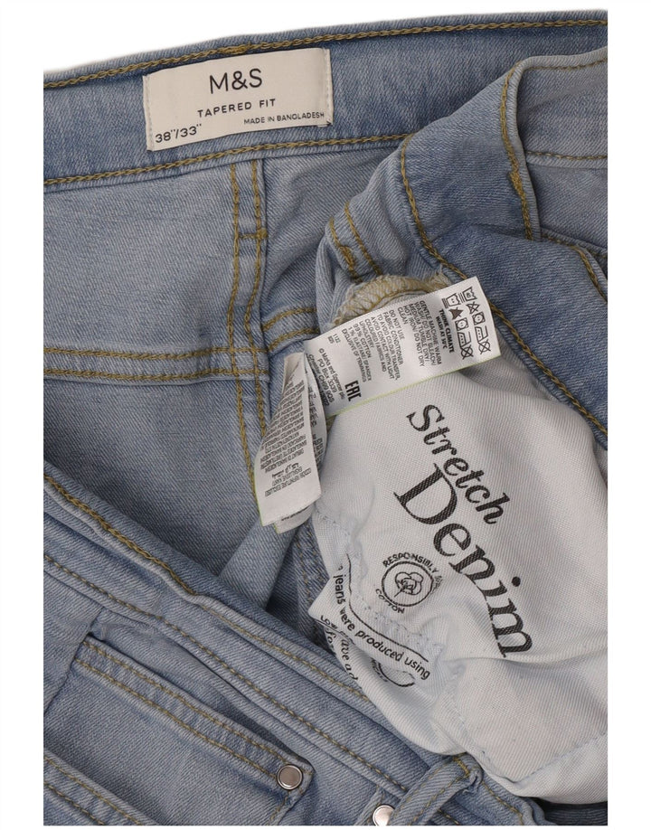 Marks & Spencer Herre tilspidsede jeans W38 L30 Blå Bomuld