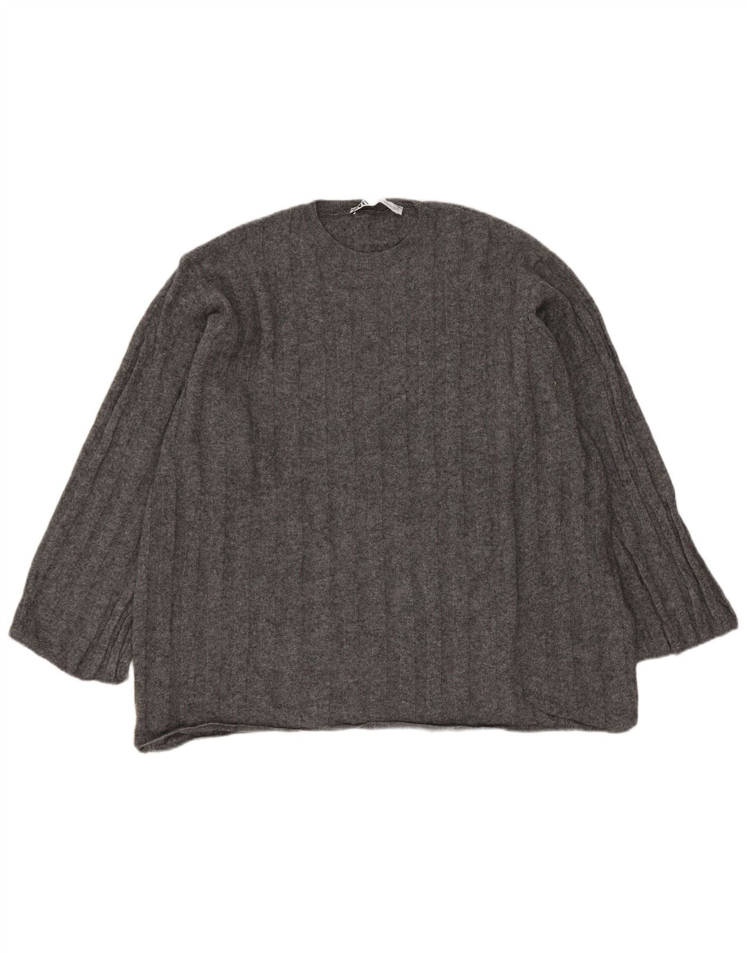 ZARA dame sweater med rund hals i overstørrelse UK 6 XS grå polyamid