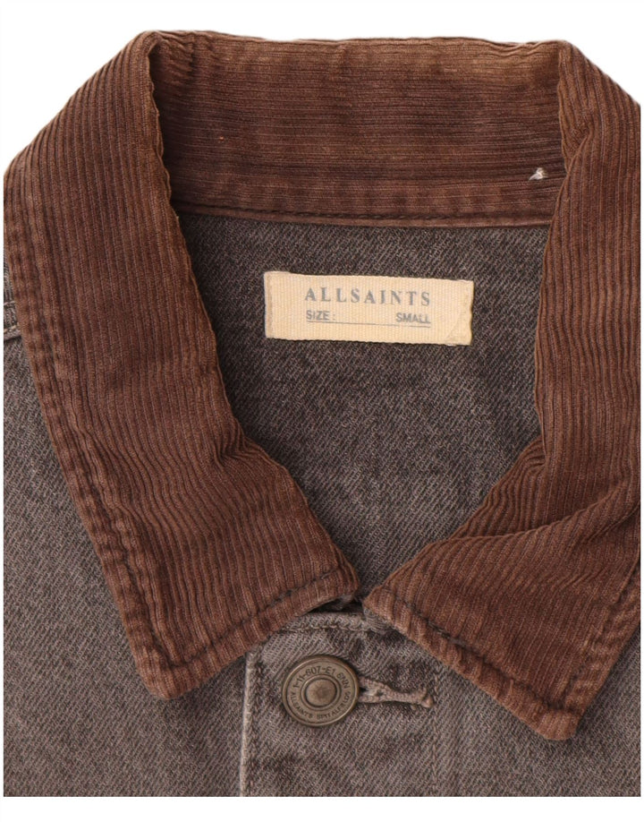 All Saints Herre denimjakke UK 36 Lille Grå Bomuld
