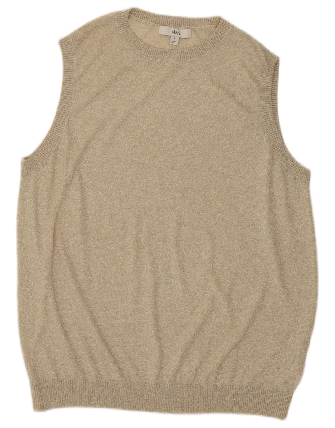 Marks & Spencer Dame Vest Tank Top UK 16 Large Gold Viscose