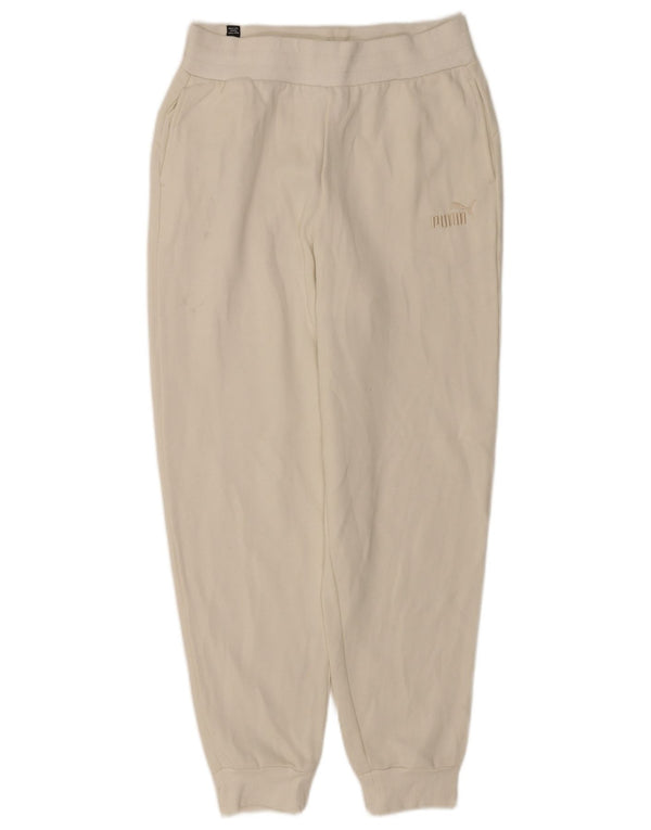 Puma Womens Tracksuit Trousers Joggers UK 8 Small  White Cotton