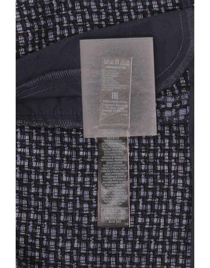 Marks & Spencer dame cardigantrøje med 3/4 ærmer UK 10 Small Blue