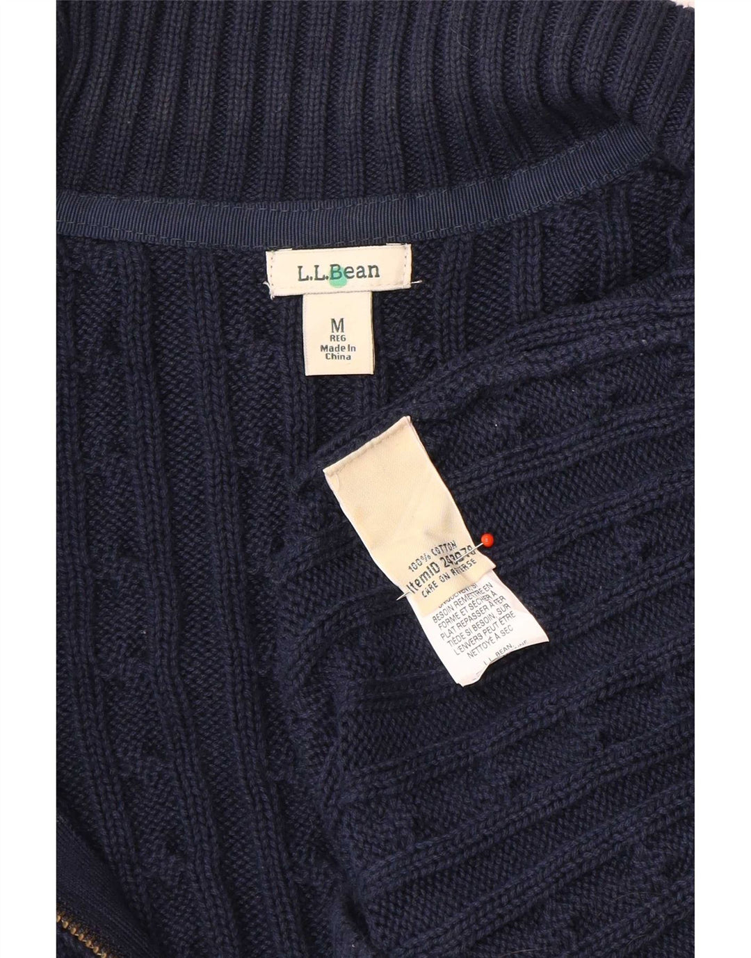 L.L.Bean Dame Cardigan Sweater UK 14 Medium Navyblå Bomuld