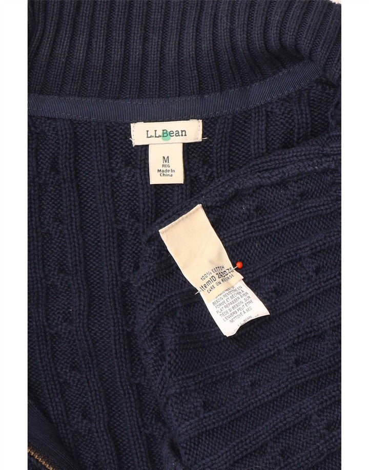 L.L.Bean Dame Cardigan Sweater UK 14 Medium Navyblå Bomuld