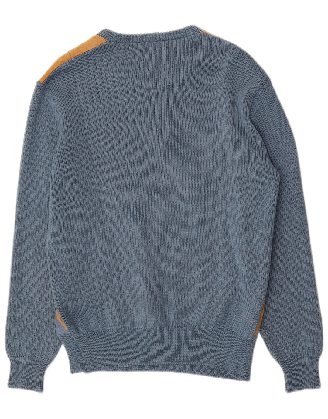 Vintage herre rund hals sweater mellemblå Argyle/diamant akryl