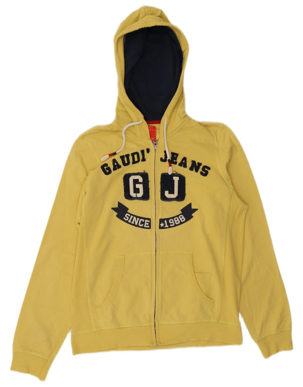 Gaudi Dame Grafisk Hættetrøje Sweater UK 12 Medium Gul
