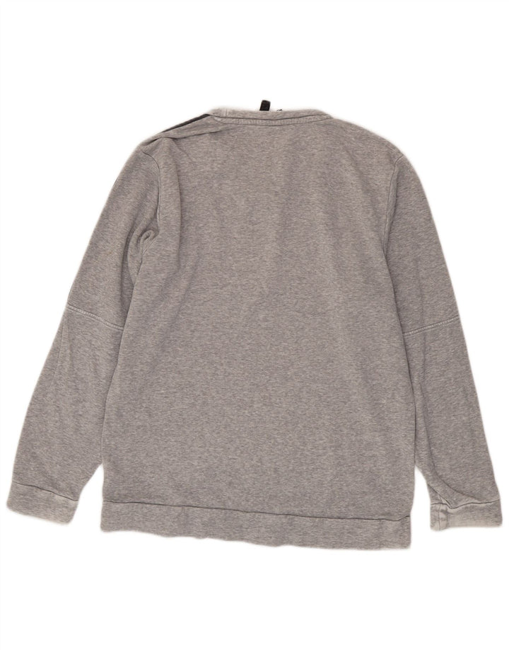 ADIDAS Sweatshirt-trøje til mænd, stor grå flækket bomuld