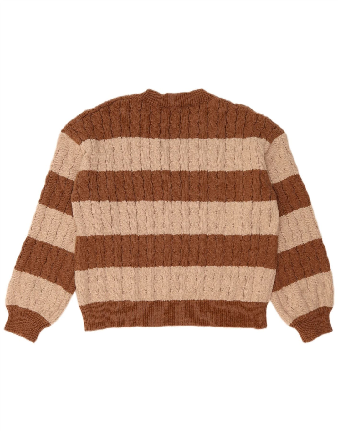 SHEIN Dame V-hals sweater UK 14 Medium Brown Colourblock