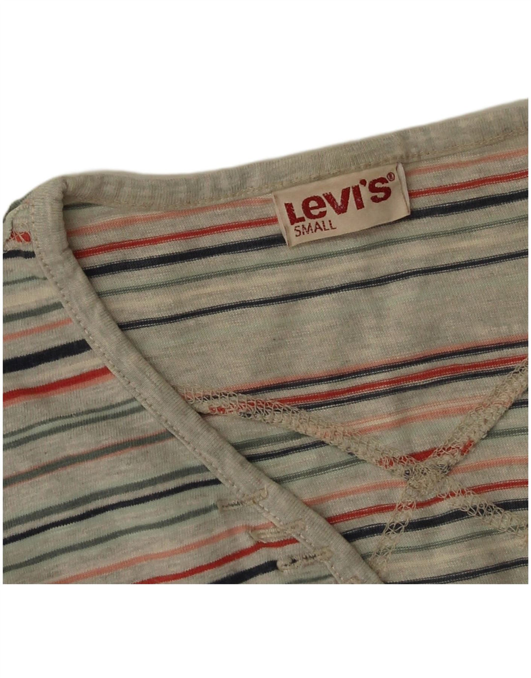 Levi's Dame Top Langærmet UK 10 Lille Flerfarvet Stribet